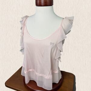 Victoria’s Secret Coquette Pink Ruffle Cami Bow Back Tank Size M – Balletcore